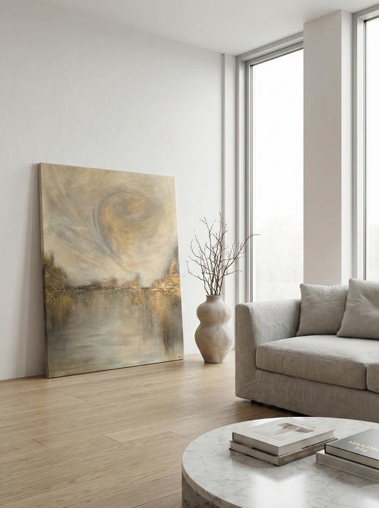 originální abstraktní obraz minimalistická malba na plátně moderní interiér, jedinečný obraz